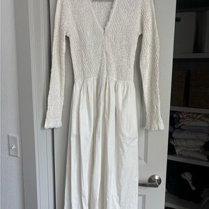 Sea New York Casey hand smoked long sleeve dress